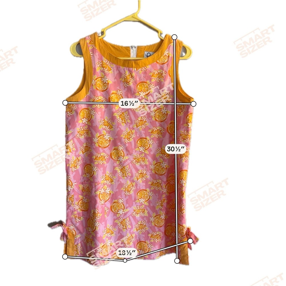 Lilly Pulitzer Oranges Crocodile Floral Shift Dress SZ 10 Cotton Pockets Zip - Picture 8 of 8